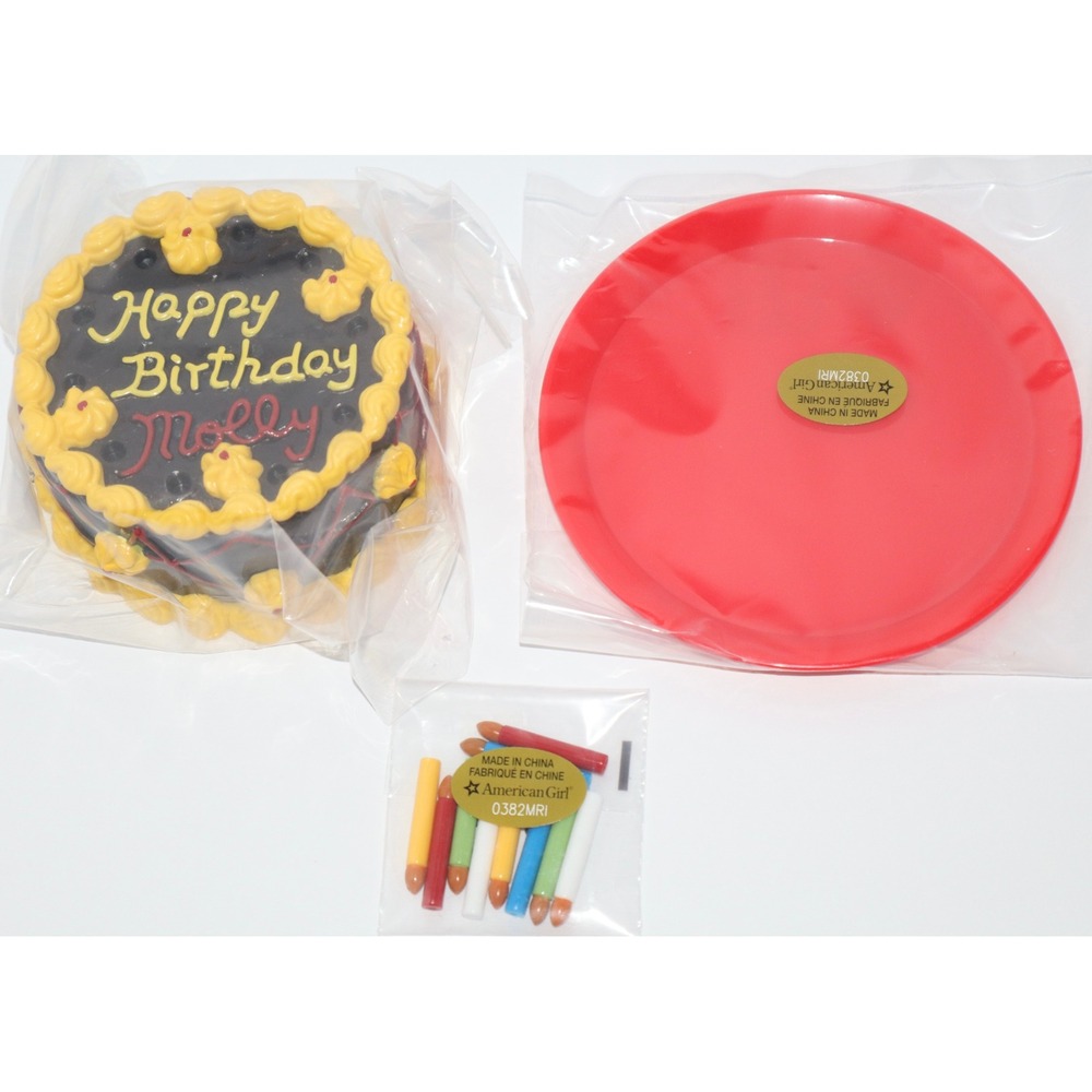 American Girl Doll Molly Birthday Party Replacement Cake Candles Plate Set NEW
